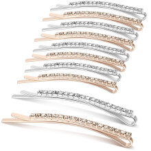 Ornement de cheveux élégant, épingles à cheveux en strass et cristal transparent (10 pièces), design brillant et élégant facile à utiliser,