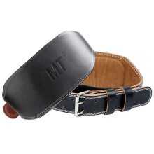 Leather Weight Lifting Belt 5.9 Inch Padded Back Support Belt with 10 Adjustable Holes for Bodybuilding, Powerlifting and Squats Ref: 4702