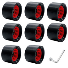 95A Quad Roller Skate Wheels 58x39mm with Builtin ABEC9 Bearings for Double Row Skating Quad Skates Outdoor Indoor Accessories (Black) Pack of 8