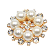 Rhinestones Pearls Button Clips Shirt Cufflinks Covers-gold