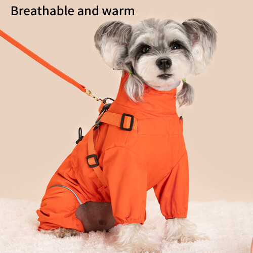 Regulable Dog Rain Jackets Snowproof Windproof-Black 4XL 1