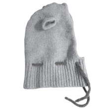 Chapeau châle à cordon de serrage, écharpe tricotée à -Gris clair