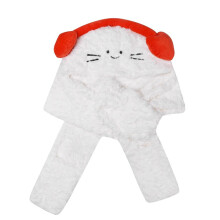 Joli chapeau cache-oreilles en peluche en fourrure avec-orange