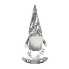 Christmas Sequined Gnomes with Skis Dolls for Winter Tabletop