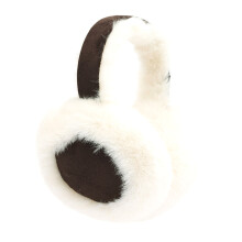 Cache-oreilles pliables en peluche pour femmes et-Couleur café