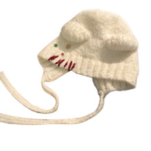 Chapeau d'ours en fourrure épaisse pour femmes,-Blanc