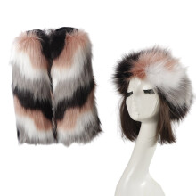 Filles Fuzzy Hat Jambières Mode-quatre rayures de couleurs