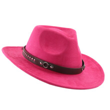 Chapeaux de cowboy Homburg, chapeau Porkpie à-rose rouge