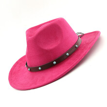 Chapeau de rue Simple, couleur unie, chapeau élégant-rose rouge