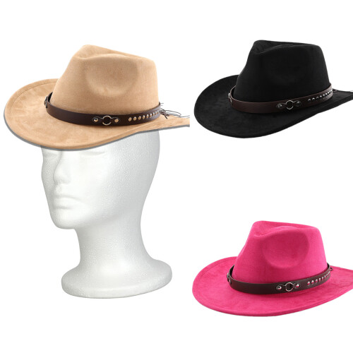 Chapeaux de Cowboy à Rivets classiques, tendance à-Noir 2