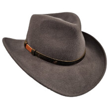 Chapeau haut de forme Homburg en laine exotique-gris anthracite