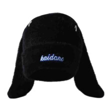 Chapeau oreilles de lapin en peluche, chapeau de Sport-Noir
