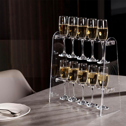 Study Acrylic Champagne Glass Holder Stand 2 Tiered Display Rack 2