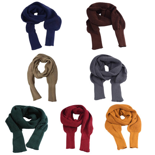 Châle chaud en Crochet, écharpe élastique résistante-Noir Vert 1
