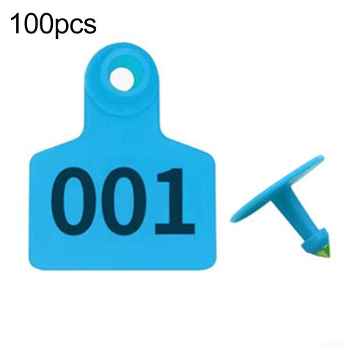 Veterinary Tags for Livestock Management, Sturdy Blue Identification Tags, Easy Application, 100pcs