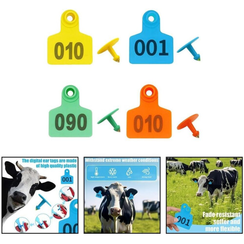 Veterinary Tags for Livestock Management, Sturdy Blue Identification Tags, Easy Application, 100pcs 1