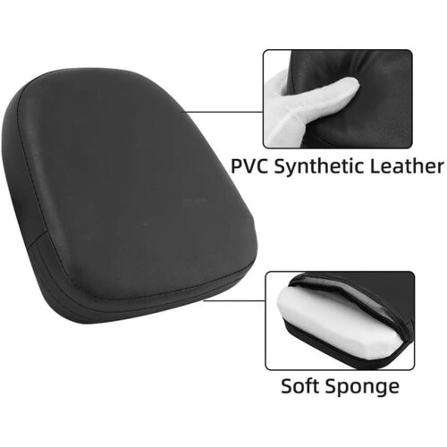 Universal Motorcycle Backrest Cushion with PU Leather Luggage Rack for Comfortable Passenger Support 1