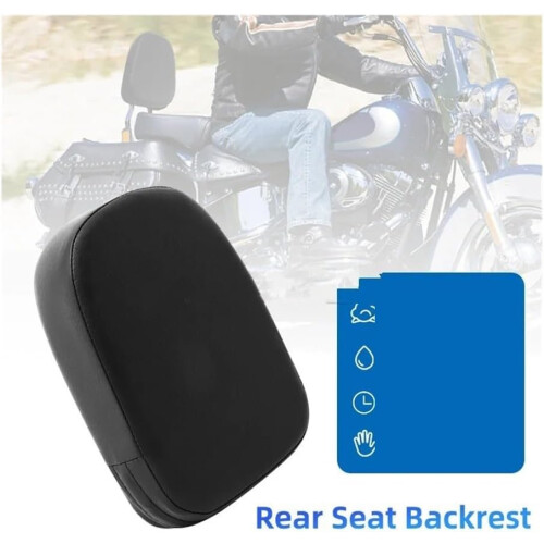 Universal Motorcycle Backrest Cushion with PU Leather Luggage Rack for Comfortable Passenger Support 2