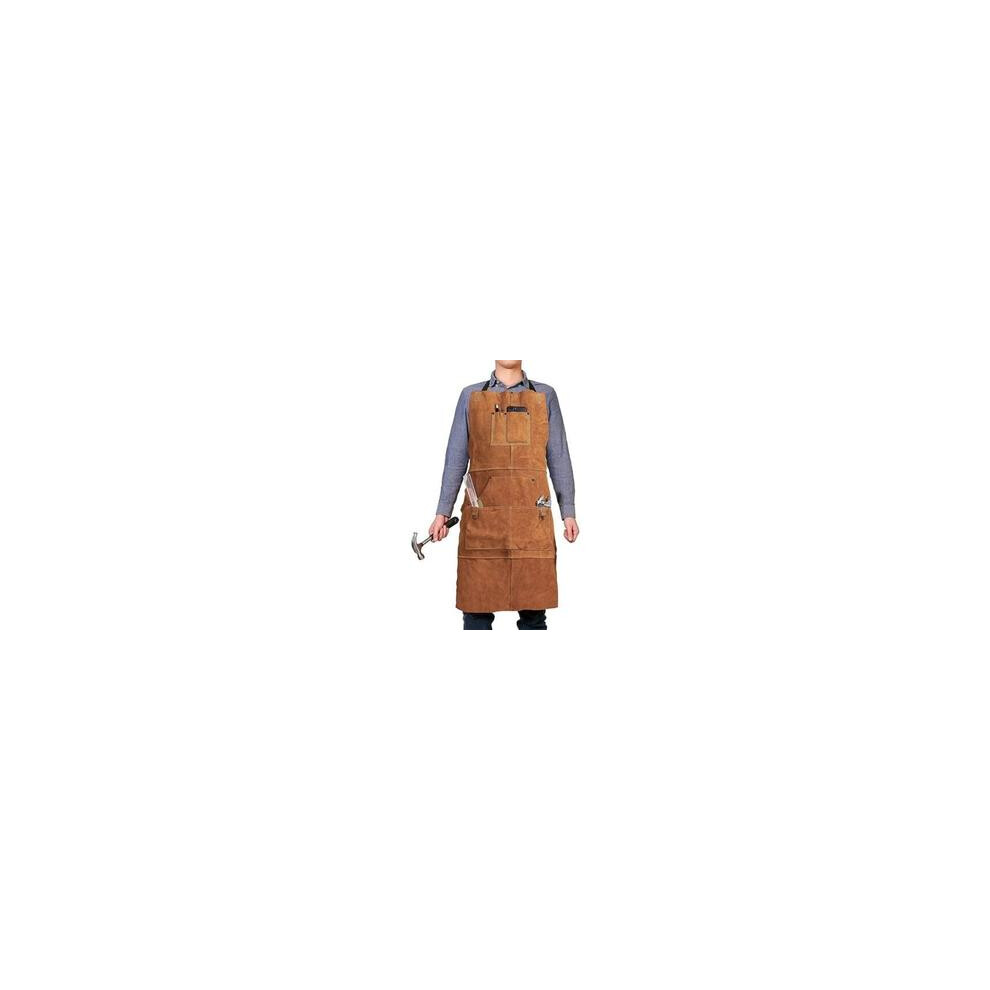 Classic Leather Apron, Handstitched Quality, Full Grain Leather With Adjustable Harness System, Flame & Spark Resistant, Protective Clothing Gear For 9148971931952
