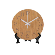 Silent Non-Ticking Wall Clock Vintage Wooden Design for Bedroom Living Room Farmhouse Style Decor with Nightlight Function Battery Powered Classic
