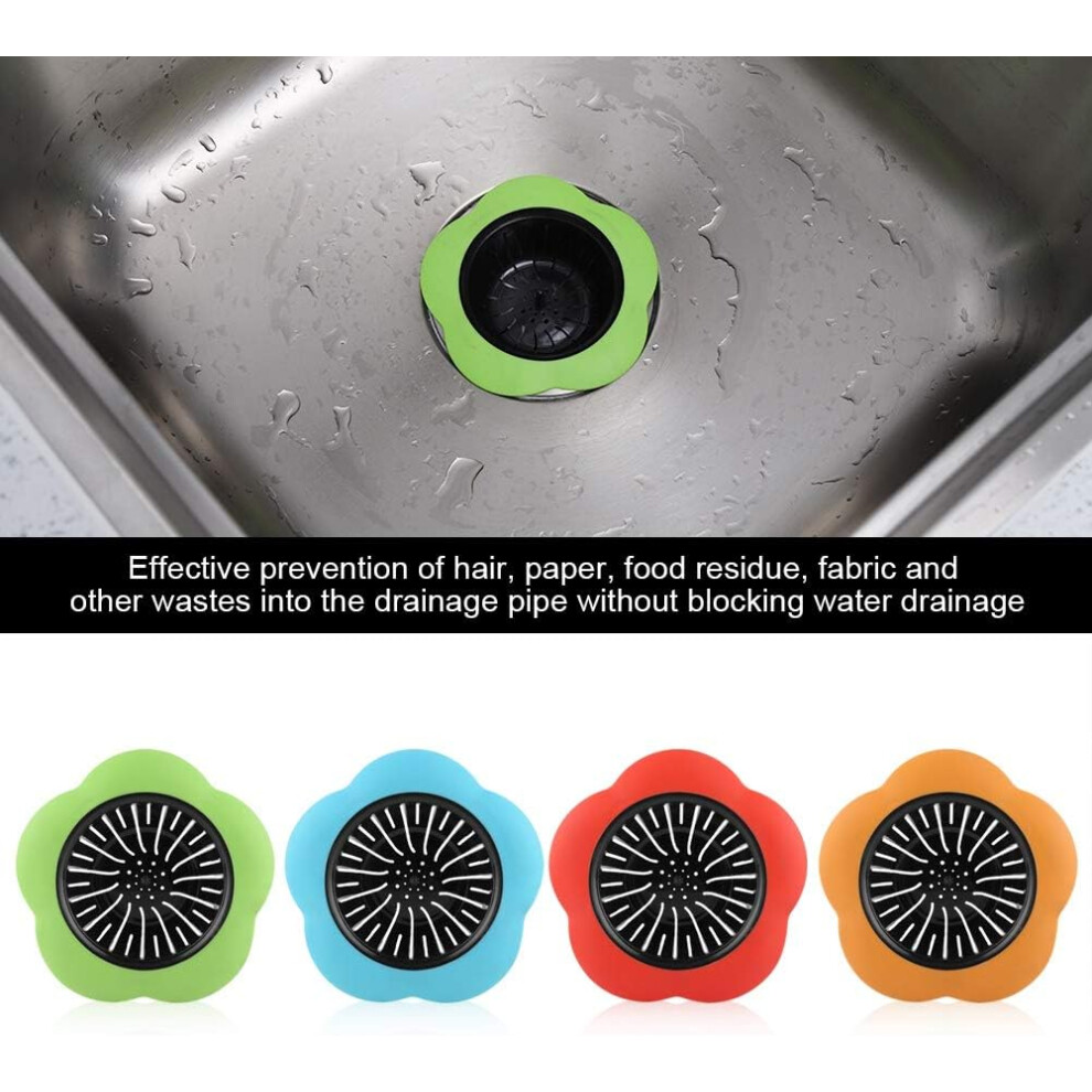 Silicone Kitchen Sink Strainer, Universal Sink Drain Stopper, Ensuring Hassle-Free Drainage & Hygiene For Your Kitchen (4 Pack) 9128293404174