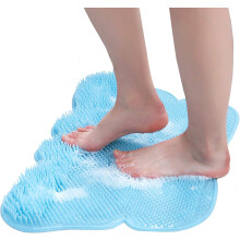 Voetscrubber voor een betere bloedsomloop, voetscrubbermat voor onder de douche met antislip zuignappen, exfolieert en masseert, gemaakt van