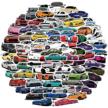 Adesivos automotivos JDM, à prova d'água e fáceis de aplicar, para decoração criativa em superfícies lisas como laptops e garrafas de água.