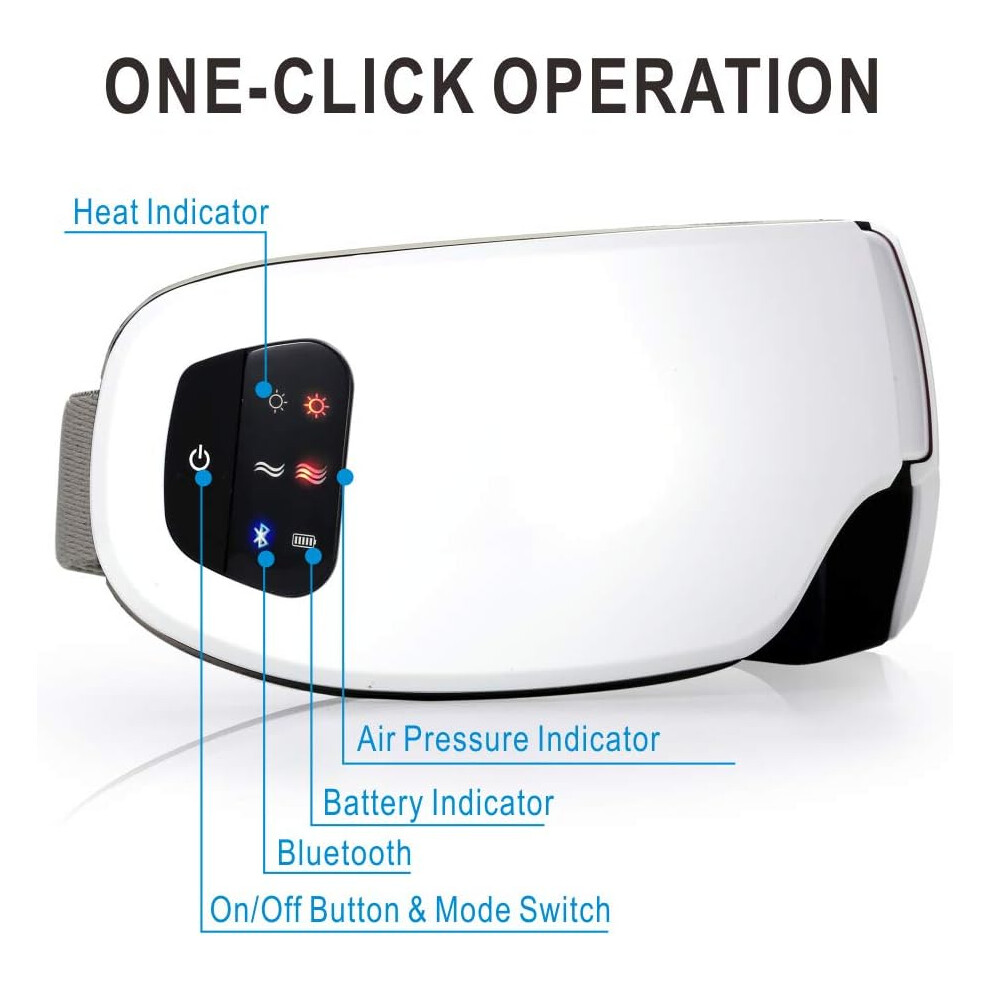 Revolutionary Eye Massager, Bluetooth Music For Relaxation, Compression Massage With Air Pressure, Electric Eye Massager Hot Compress For Soothing