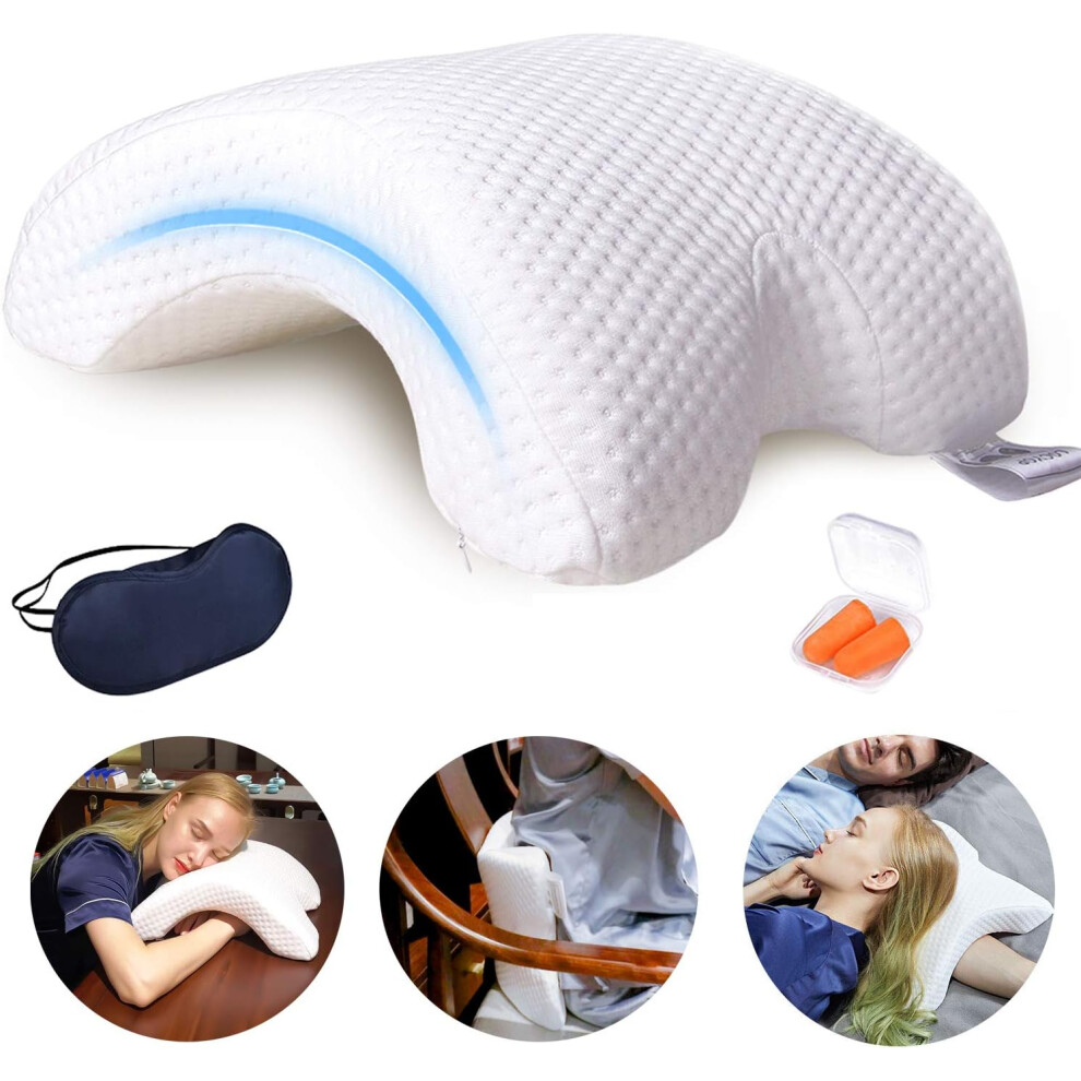 Couples Pillow, Zero Pressure Comfortable Slow Rebound Memory Foam Pain Relief, Contoured Memory Foam with Breathable Fabric for All Sleeping