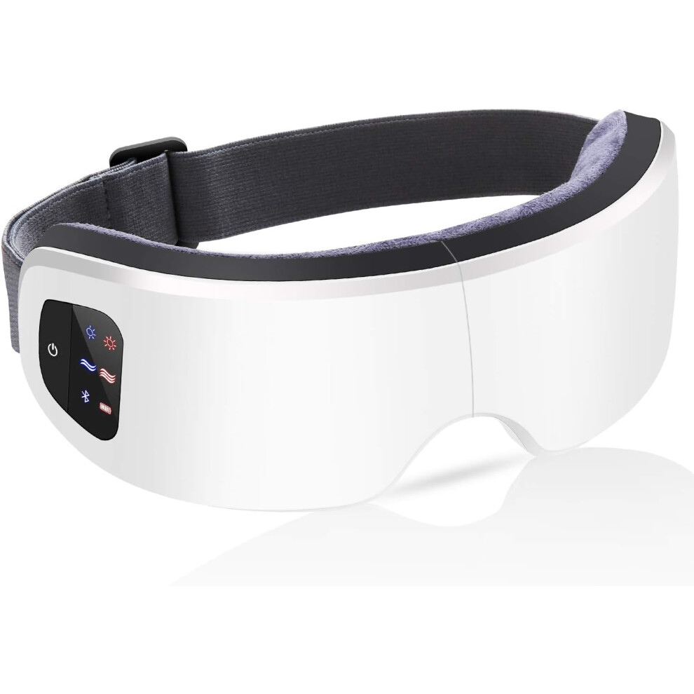 Comfortable Electric Eye Mask, Relieves Eye Strain with Adjustable Modes, Heated Eye Care Device for Travel & Office, Vibrating Massage & Bluetooth