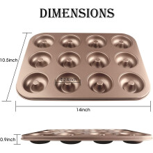 Nonstick Donut Pans, 12-Cavity Design For Baking Multiple Donuts Simultaneously, Reinforced Edges To Prevent Warping, For Various Baking Needs
