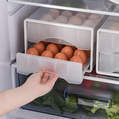Αποθήκευση αυγών στο ψυγείο, 60 αυγά, διπλής στρώσης, πλαστική αποθήκευση αυγών με 2