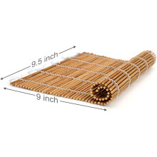 Bamboo Artisanal Sushi Kit, Includes 2 Rolling Mats, 5 Chopsticks, Rice Paddle, Spreader, & a Beginner's Guide to Sushi Mastery