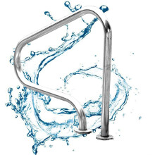 Pool Safety Handrail 304 Stainless Steel with Mounting Hardware for Sloped Entry Spa and Water Park