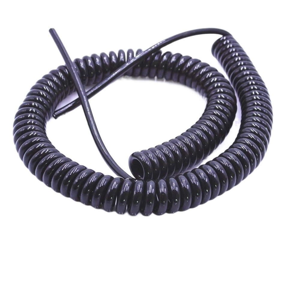 8 Core Spiral Coiled Cable 22Awg 1.2M Black Retractable Power Cord Cold And Heat Resistant 9189345086380