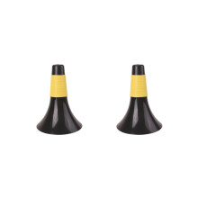 Sport Training Safety Cone Set of 2 for Soccer Football Agility Drills Black Yellow 6.7 x 6.7 x 9.3 Inches