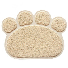 PVC Waterproof Cat Feeding Mat, Antiskid Pet Blanket, Beige, 30x40cm, Durable Paw Protector for Dogs and Cats