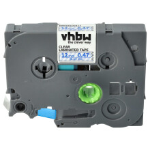 Label Tape Cartridge Replacement for Brother TZE133 for Label Printers 12 mm Blue on Transparent