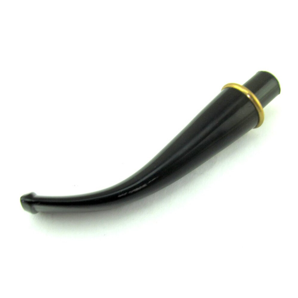 Tobacco Pipe Stem Replacement Bent Taper Mouthpiece with Single Ring for 9mm Carbon Filters BE0076