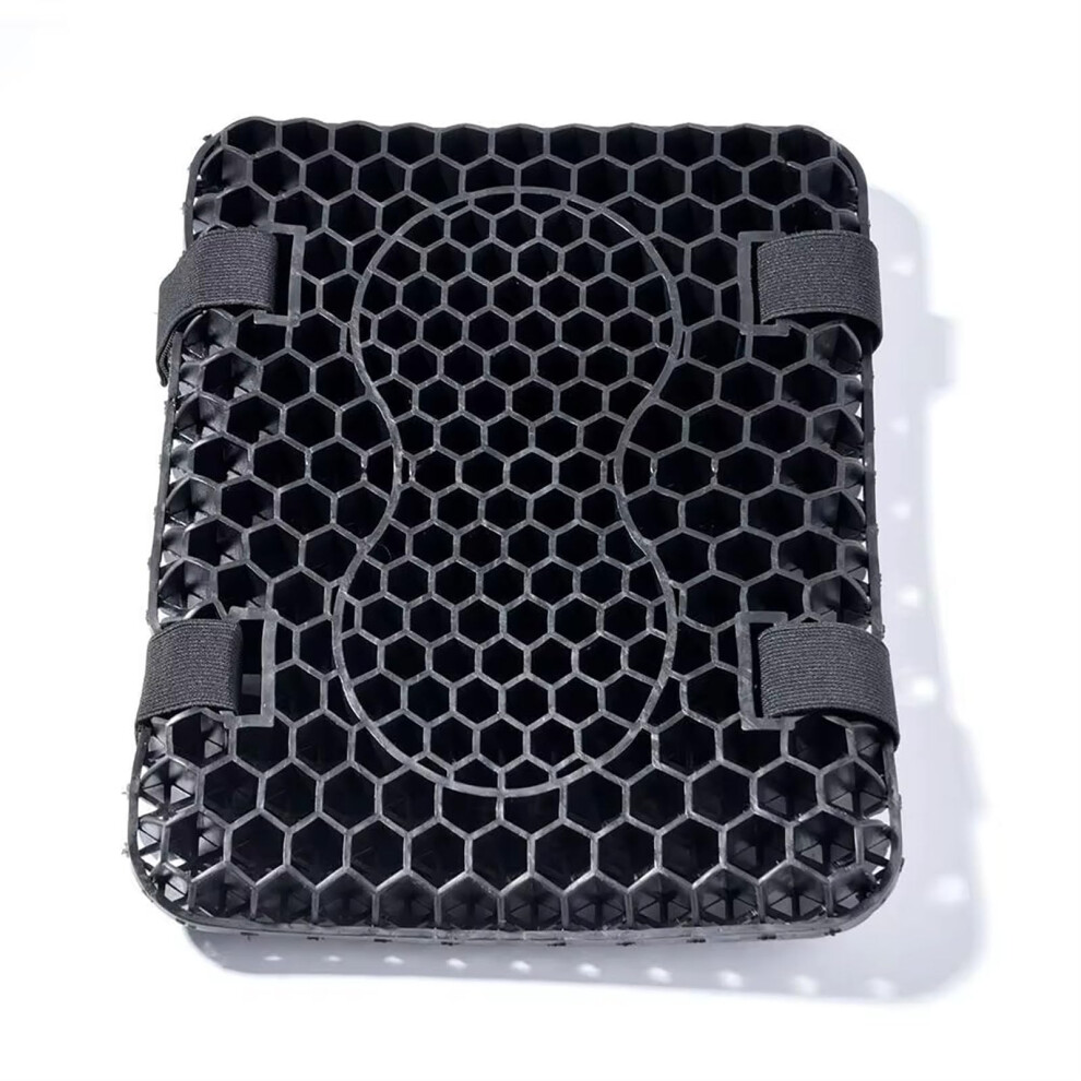 Motorcycle Gel Seat Cushion With 3D Honeycomb Ventilation, Shock Absorbing Pad For Long Rides, Black 9189345086823