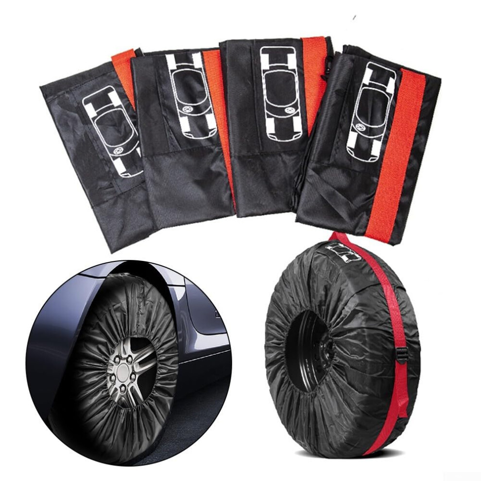 4 Pack Adjustable Spare Tire Storage Bags With Reinforced Handles Dustproof Protection For Suv 9189345086885
