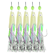 5Pcs String Fishing Baits Strips Fish Skin Bait Strips For Line Rig Lures Fishing Lure Rigging Accessories