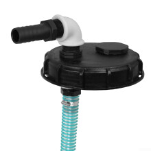 DN150 IBC tank cover, tank cover with hose connection, automatic filling, leakproof, weatherresistant seal for rainwater storage (32 mm).