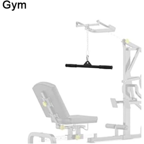 Lat pull bar, biceps straight bar, cable attachment pull bar for cable pull tower, triceps bar for gym, home muscle training. 2