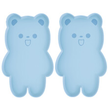 Silicone Pet Food Mat with Raised Edges Waterproof-blue bear