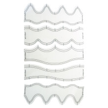 5 Pieces Clear Wave Edges Ruler Acrylic Quilting Stencils