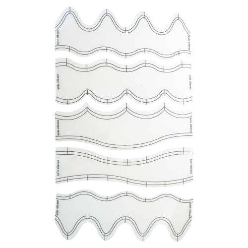 5 Pieces Clear Wave Edges Ruler Acrylic Quilting Stencils