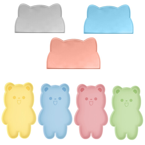 Tapis imperméable en Silicone pour animaux de-ours vert 2