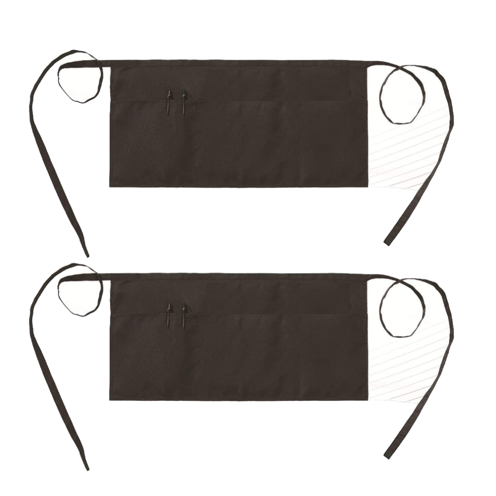 Stain Resistant Waist Apron With Long Waist Strap, Machine Washable Three Divided Pockets, Lightweight But Durable Professional Hemmed Apron For Chefs 9148971932980