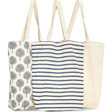 Sac fourre-tout en toile de coton avec poche extérieure, sac fourre-tout réutilisable en toile pour un transport organisé, sac à bandoulière